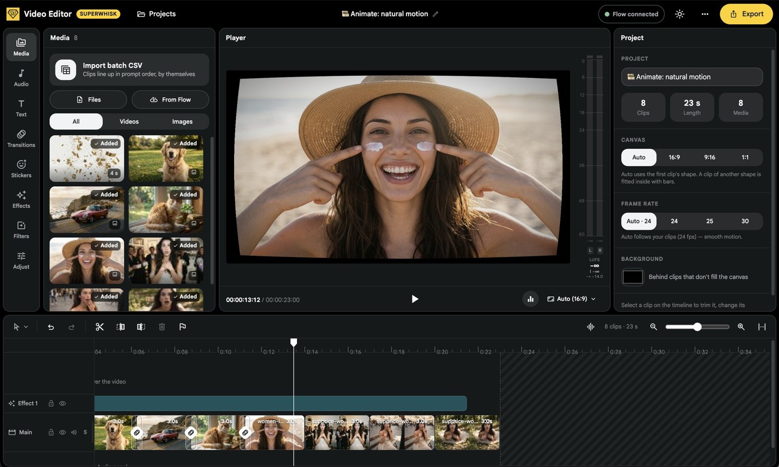 SuperWhisk video editor